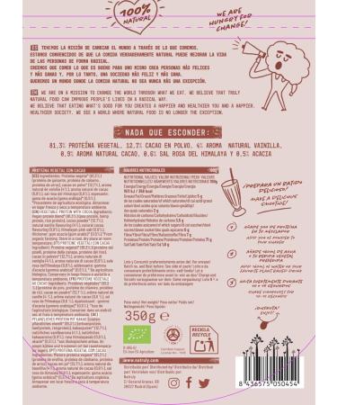 NATRULY Organic Vegan Protein Chocolate 81% Protein 100% Natural Sugar Free Gluten Free Lactose Free 350 g - Buy Online on GoSupps.com