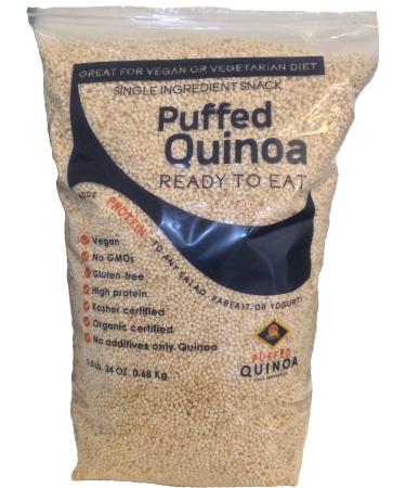 Puffed Quinoa, 1.5 lb | Organic and Kosher Certified | High Protein | Vegan | Gluten Free | No GMO's | READY TO EAT
