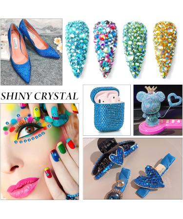 576PCS Capri Blue Rhinestones & Nail Crystals - SS30 (6.4mm & 6.5mm) for Stunning Nail Art | International Shipping - Buy Online on GoSupps.com