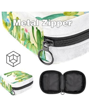 Watercolor Green Plant Sanitary Napkin Storage Bag - Period Tampon Makeup Pad Pouch (Color 3891) - Buy Online on GoSupps.com