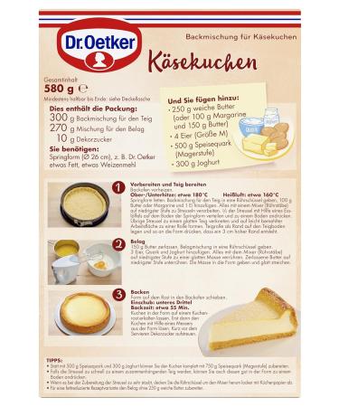Dr. Oetker Cheesecake Baking Mix 8 Pack (8 x 580g) | Easy Delicious Vegetarian Cheesecake Mix with Sugar Decorations - Buy Online on GoSupps.com
