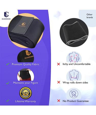Guardani Waist Wraps for Women - Lower Belly Fat Trimmer and Back Support Belt | Black Stomach Wrap for Body Shaping and Posture Correction - Buy Online on GoSupps.com
