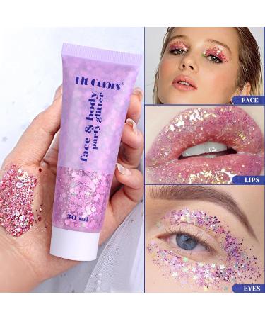 Deluxe Body Glitter Gel - 50ml Dark Pink Festival Makeup & Accessories for Parties DIY Nails Lips - Buy Online on GoSupps.com