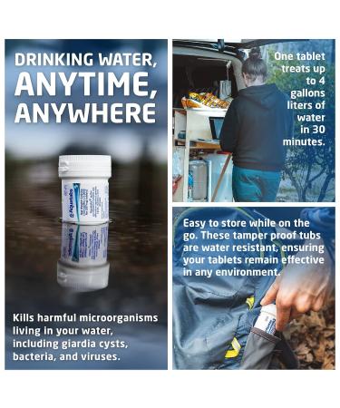 Aquatabs 397mg Water Purification Tablets (100 Pack) for Camping, Boating, Emergencies. Easy-to-Use Water Treatment for Survival, RVs, and Marine-Use - Buy Online on GoSupps.com