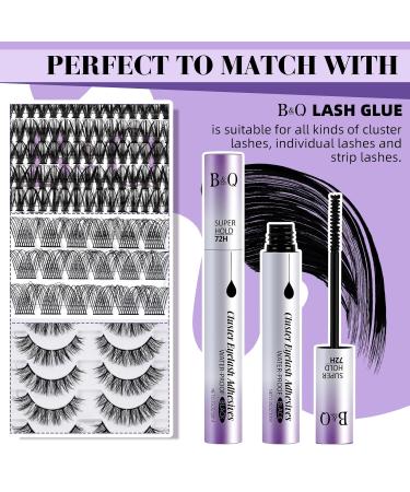 B&Q Cluster Lash Glue 10ML - Fast Drying Black Bond for Long Lasting Lash Extensions | Strong Hold Eyelash Cluster Glue - Buy Online on GoSupps.com