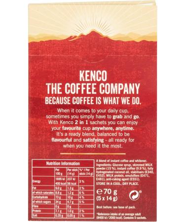 Kenco 2 in 1 Smooth White Instant Coffee Sachets 5x14g (Pack of 14 Total 35 Sachets 490g) - Buy Online on GoSupps.com