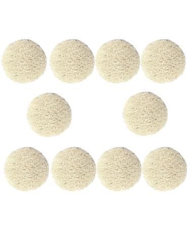Set of 10 Natural Loofah Facial Pads Resuable Exfoliating Loufa Scrubber Rounds for Face Cleansing and Makeup Removal Eco Friendly Non Toxic Chemicals by Serrento 1 Count (Pack of 1)