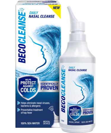 BECOCLEANSE - Nasal Spray - For Daily Hygiene Runny Nose & Allergy Prevention - 100% Sea Water - 135ml