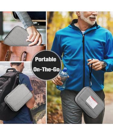 SITHON Diabetic Supplies Organizer Case - Portable Water Resistant Storage Bag for Insulin, Glucose Meter, Test Strips - Gray - Buy Online on GoSupps.com