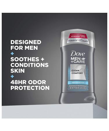 Dove Men+Care Clean Comfort Deodorant for Men 48-Hour Odor Protection, 3 Ounce (Pack of 4) - Buy Online on GoSupps.com
