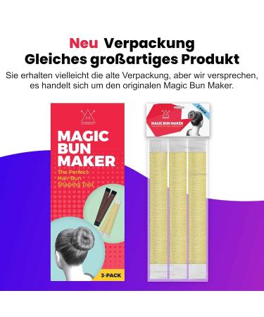 Hawwwy 3-Part Hair Knot Maker Set - Magical Snap-and-Roll Tool for Donut Hair Updos - Perfect for Kids in Gold Blonde - 3PK - Buy Online on GoSupps.com