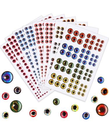 YUAAO 1242 Pieces 3D 4D Fishing Eyes Oval Fishing Lure Eyes Realistic Fishing Eye for Making Fishing Bait Fly Tying Streamers Lures Crafts 6 Sizes: 3mm/ 4mm/ 5mm/ 6mm/ 8mm/ 10mm (Multicolor-1242 Pcs)