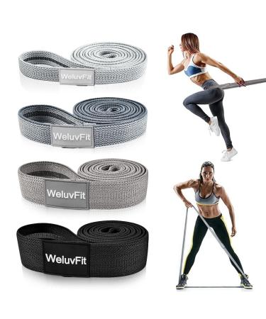Long Resistance Bands WeluvFit Workout Bands Resistance for Women and Men Fitness Loop Booty Stretch Exercise Bands for Full Body Workout & Weight Training Pull Up Assistance Bands for Home GYM Light Gray Gray Dark Gray Black