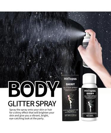 HitTopss Glitter Spray for Hair & Body - Silver Hairspray for Halloween Festivals & Prom | International Shipping Available - Buy Online on GoSupps.com