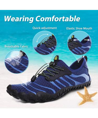 Unisex Fast-Drying Water Shoes for Men & Women - Beach Pool and Kayaking - Drainage Holes - Sizes 36-46 EU - Blue - Buy Online on GoSupps.com