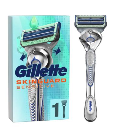 Gillette SkinGuard Sensitive Wet Razor Men Razor + 1 Razor Blade with Flex Grip and Skin Protection Gift Men Old - Buy Online on GoSupps.com