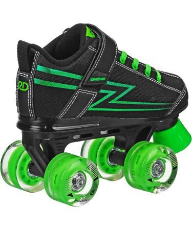 Roller Derby Blazer Lighted Wheel Roller Skate Black/Green - Boy's Size 5 - Buy Online on GoSupps.com