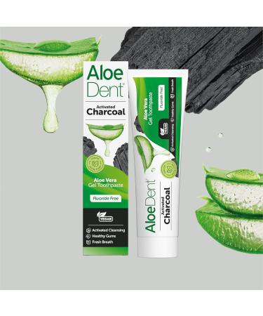 Aloe Dent Charcoal Toothpaste 100ml - Fluoride-Free, Vegan, SLS-Free, Whitening, Healthy Gums - Cruelty-Free Natural Action | Pack of 1 - Buy Online on GoSupps.com