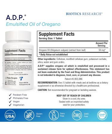 Biotics Research ADP Oil of Oregano - Optimal Absorption & Antioxidant Support - Buy Online on GoSupps.com