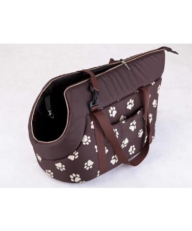 Buy Pillowprim Dog Carrying Bag for Small & Medium Dogs - Brown with Paws - Size L - 34.90 | Perfect for Walking Your Puppy or Cat - Buy Online on GoSupps.com