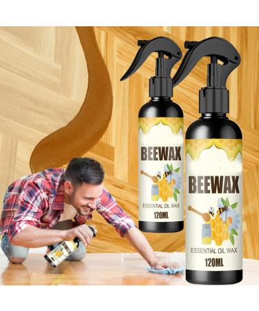 Natural Micro-Molecularized Beeswax Spray 120ml Ouhoe Beeswax Spray Cleaner Beeswax for Wood Beeswax Spray Cleaner & Restorer Bundle for Furniture Floor Tables 2pcs