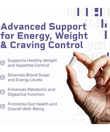 HELLO100 GLP-1 Supplement for Weight Management & Appetite Control with Akkermansia & Inulin Supports Gut Health & Metabolic Balance 60 Capsules - Buy Online on GoSupps.com