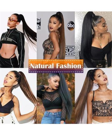 Ponytail Extensions 22 Inch Long Afro Yaki Straight Ponytail Extension for Black Women Natural Kinky Srtaight Drawstring Ponytail Clip In Synthetic Ponytail Hair Pieces for Women(Color:1BT51P) 22inches 1BT51P - Buy Online on GoSupps.com