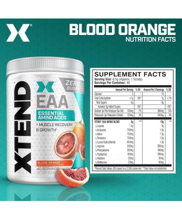 Buy XTEND EAA + BCAA Powder | Blood Orange | 10g Essential Amino Acids for Muscle Recovery & Growth | 40 Servings - Enhance Workout Performance - Buy Online on GoSupps.com