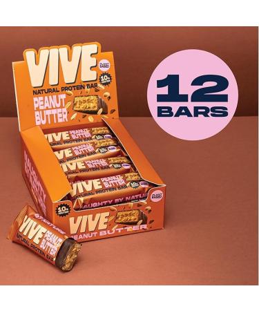 Vive Vegan Protein Bar: 100% Plant Based High Protein Chocolate Coated Snack - Dairy & Gluten Free Peanut Butter - 12 Count Pack - Buy Online on GoSupps.com