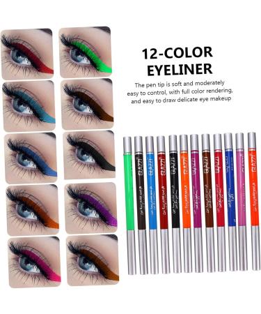 12 Pcs 1 Set color eye shadow set eyeliner creative eyeliners to rotate liquid eyeliner - Buy Online on GoSupps.com