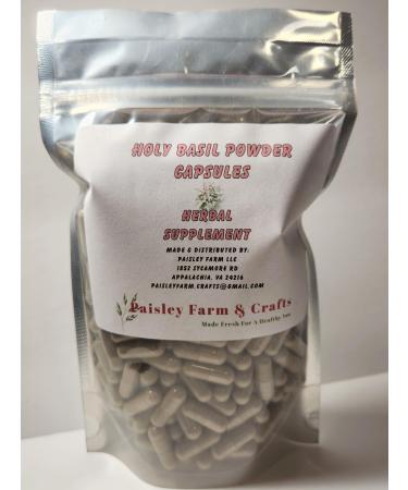 Holy Basil Capsules 300 Pk - Herbal Supplement - Made Fresh On Demand!