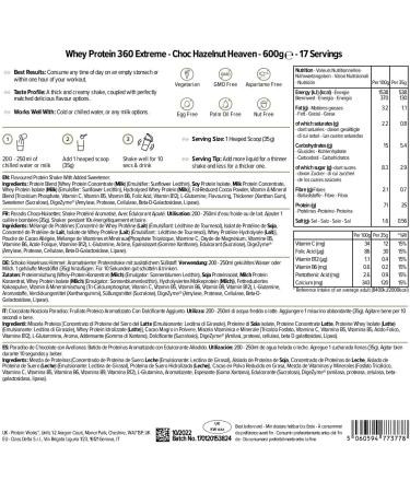 THE PROTEIN WORKS - Whey Protein 360 Extreme | Premium Whey Shake | Protein Intake | Premium Protein | 17 Servings | Chocolate-Hazelnuts Paradise | 600g - Buy Online on GoSupps.com