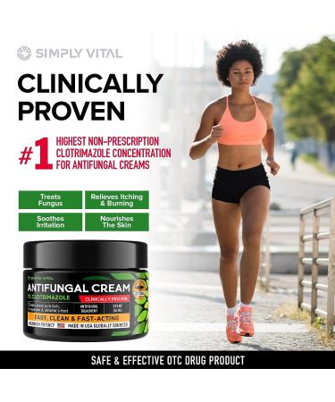 SimplyVital Antifungal Cream 1%, Made in USA - Fast Acting Relief for Jock Itch, Ringworm & Athlete's Foot - 2 oz - Buy Online on GoSupps.com