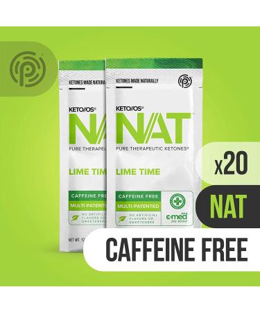 Keto//OS NAT Lime Time Caffeine Free Exogenous Ketones BHB Salts - 20 Count - Workout Energy Boost for Men and Women - Buy Online on GoSupps.com