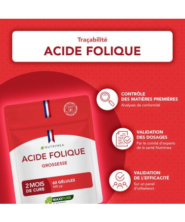  Laboratoires Nutrimea FOLIC ACID Vitamin B9 Superior Absorption Supplement for Pregnant Women Reduces Fatigue 60 Vegan Capsules - Buy Online on GoSupps.com