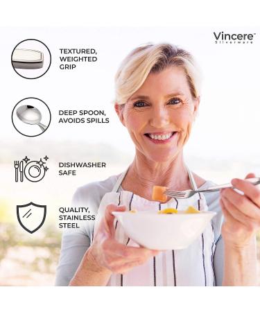 Stainless Steel Weighted Utensils Set for Tremors & Parkinson's - Adaptive Eating Flatware for Hand Tremors, Parkinson's, Arthritis - Knife, Fork, 2 Spoons & Bag - Buy Online on GoSupps.com