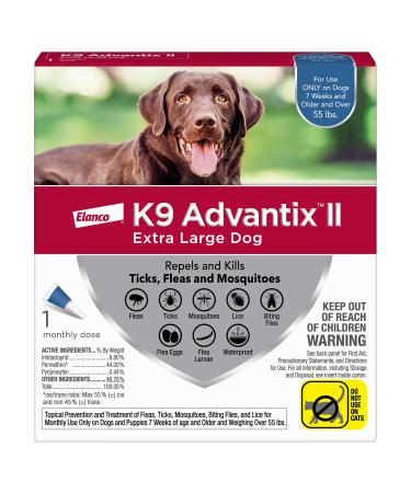 K9 Advantix II Flea and Tick Prevention for Extra-Large Dogs, Over 55 Pounds