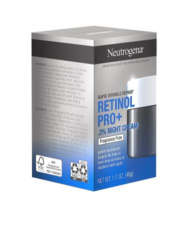 Neutrogena Rapid Wrinkle Repair Retinol Pro+ Night Moisturizer 1.7 oz - Anti-Aging Face Cream with 0.3% Retinol - Fragrance & Paraben-Free - Buy Online on GoSupps.com