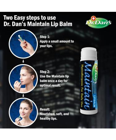Dr. Dan's Maintain Lip Balm - Vitamin E Beeswax Perfect for Cortibalm Aftercare Moisturizes Dry Lips Soft & Smooth Finish - 1 Pack - Buy Online on GoSupps.com