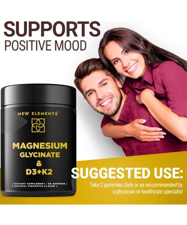 Calm Magnesium Glycinate Gummies 500mg with High-Potency Vitamin D3 10000iu & Vitamin K2 100mcg | Stress Relief, Relaxation & Bone Support for Adults | Vegan, Non-GMO, Gluten-Free, Pineapple Flavor - Buy Online on GoSupps.com