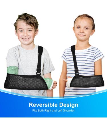 Kids Mesh Arm Sling - Adjustable Shoulder Immobilizer for Broken Bones & Sprains - Child Rotator Cuff Support Brace - Black S - Buy Online on GoSupps.com