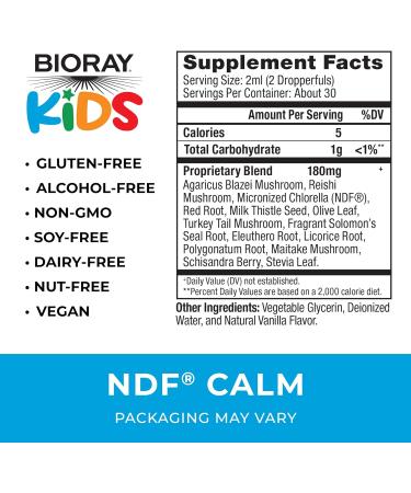 Bioray Kids NDF Calm Vanilla 4 fl oz - Natural Relaxation Supplement for Kids - Buy Online on GoSupps.com