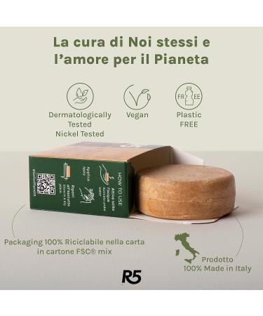 R5 Scrub Soap - Vegan Peeling Effect 96% Natural Ingredients Nickel Tested Made in Italy - 70g - Buy Online on GoSupps.com
