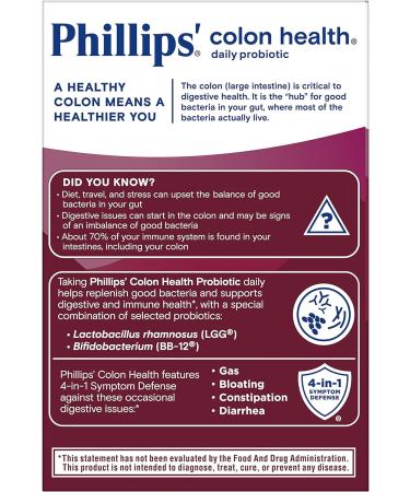 Phillips' Colon Health Daily Probiotic Capsules - 4-in-1 Symptom Defense - 60 Count - Buy Online on GoSupps.com