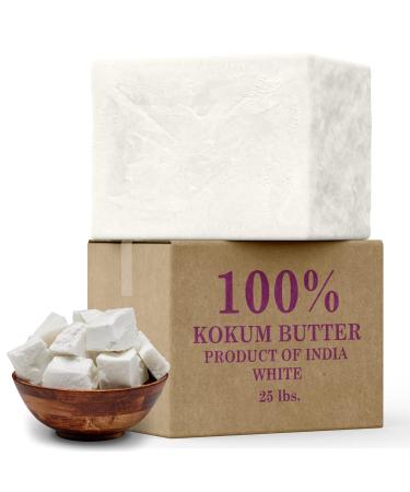 Raw Kokum Butter 8 oz - 100% Pure Natural Moisturizer for Skin Hair & DIY Creams Balms Lotions Soap Making - Buy Online on GoSupps.com
