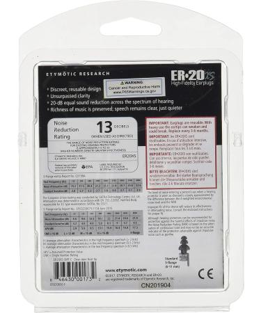 Etymotic Research ER20XS High-Fidelity Earplugs - Standard Clear Stem/Frost Tips (4 Pc) | for Concerts, Musicians, Airplanes, Motorcycles | Universal Hearing Protection - Buy Online on GoSupps.com
