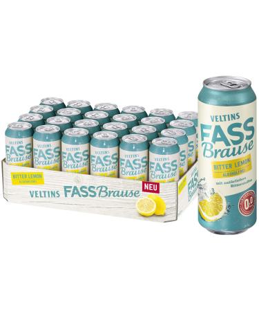 VELTINS Fassbrause Bitter Lemon Alcohol-free DISPOSABLE (24 x 0.5 l can)