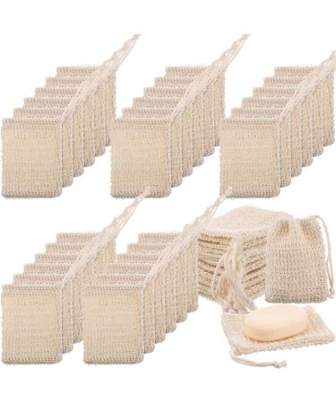 Rtteri 150 Pieces Soap Exfoliating Bag  Natural Sisal Soap Pouch  Soap Saver Body Shower Bar Soap Pouch Shampoo Soap Bags Mesh Body Soap Net with Drawstring for Foaming and Drying - Buy Online on GoSupps.com