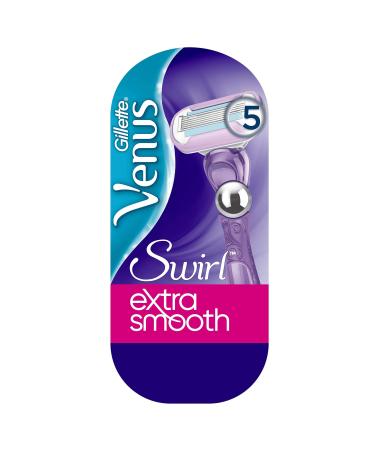Gillette Venus Extra Smooth Swirl Razor for Women with Moisture Strip for Skin Protection Women's Razor + 1 Razor Blade