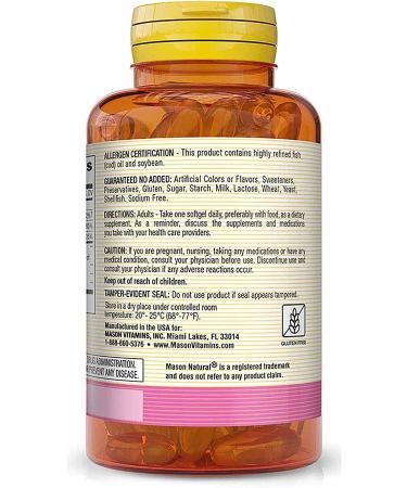 Buy Mason Natural Norwegian Cod Liver Oil with Vitamins A & D3 - 100 Softgels | Premium Omega-3 & Nutrient-Rich Supplements - Buy Online on GoSupps.com